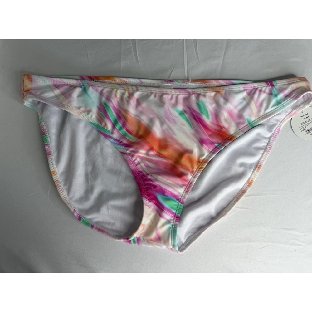 Decree Bikini Swim Bottoms Low Rise Hipster Abstract Swirl Print Size XXL NWT
